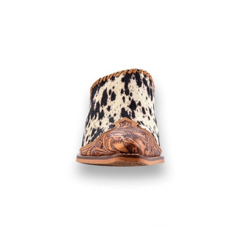 Myra Heely Mules Hair On Hide Tooled Leather NWT New Western - Picture 5 of 8